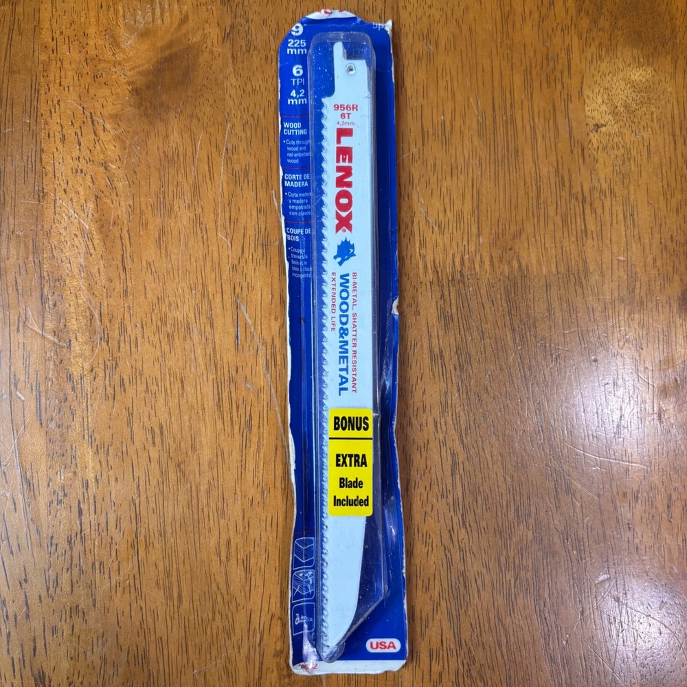 Lenox 956R 9-Inch 6 TPI Reciprocating Saw Blades Wood & Metal 2-Pack 20582